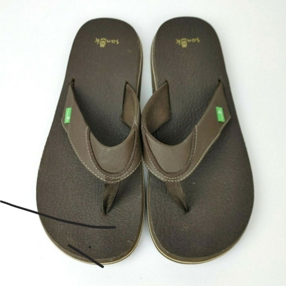 Sanuk slippers Men's Size 10 Sandals Dark Brown